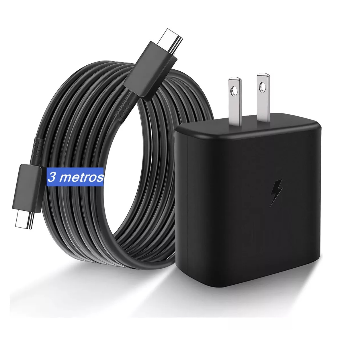 Cargador Super Carga Rápida Tipo C 45w Para Samsung S23 S23+ Negro.