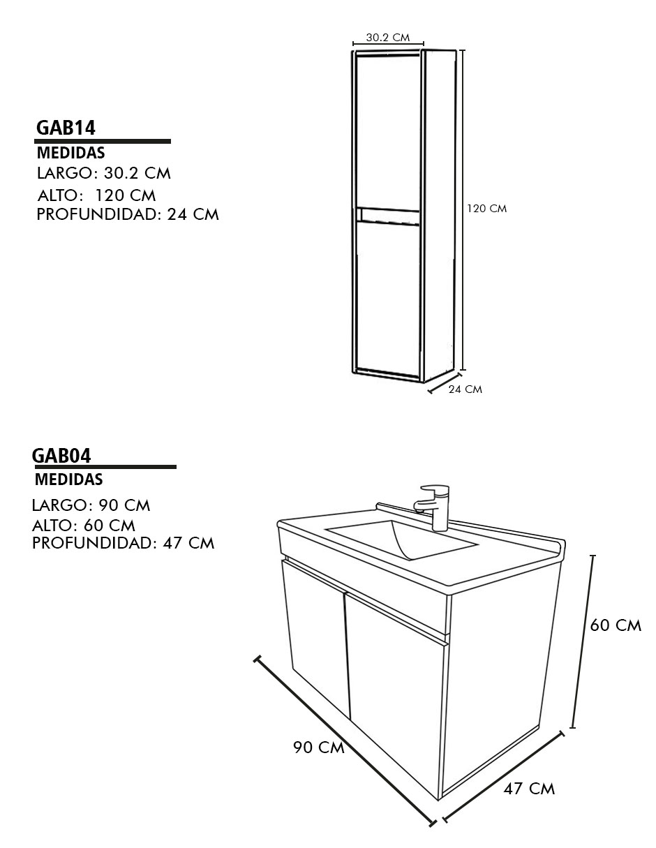 Combo De Gabinete Para Baño Lavamanos Y Monomando + Gabinete Organizador Moscú