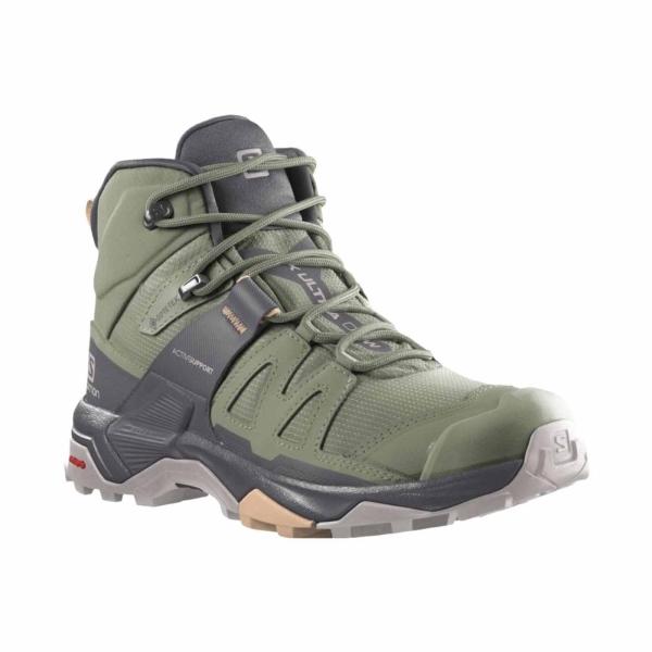 BOTAS SALOMON MUJER VERDE X ULTRA 4 MID GTX L41625100 + CALCETAS DE REGALO