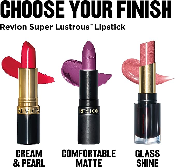 A Revlon Lapiz Labial Cremoso, Super Lustrous, Lipstick the Luscious, Coleccion Reds & Corals, Tonos Mattes, Contenido 1 Unidad de 23 Gramos, Color 008 Show Off.