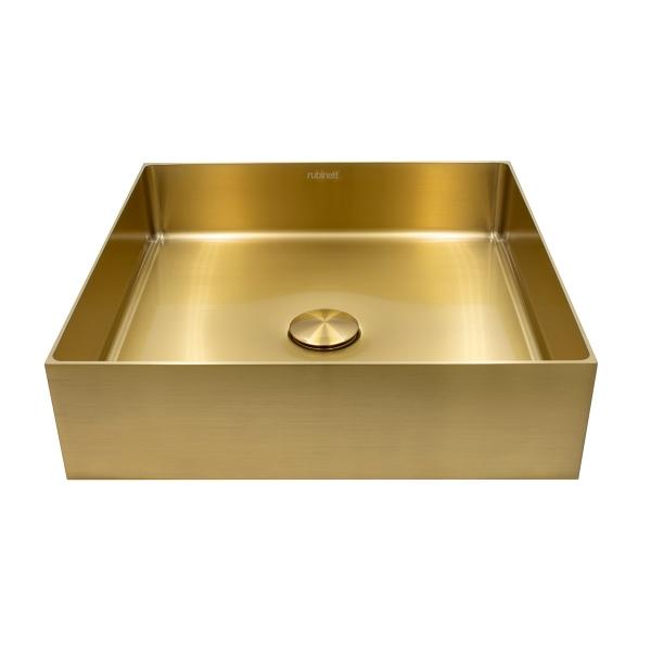 Ovalin Lavabo Cuadrado Acero Inoxidable304 Dorado Super Lujo