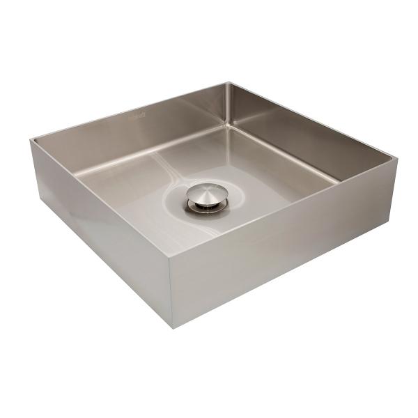 Ovalin Lavabo Cuadrado Acero Inoxidable 304 Satin Super Lujo