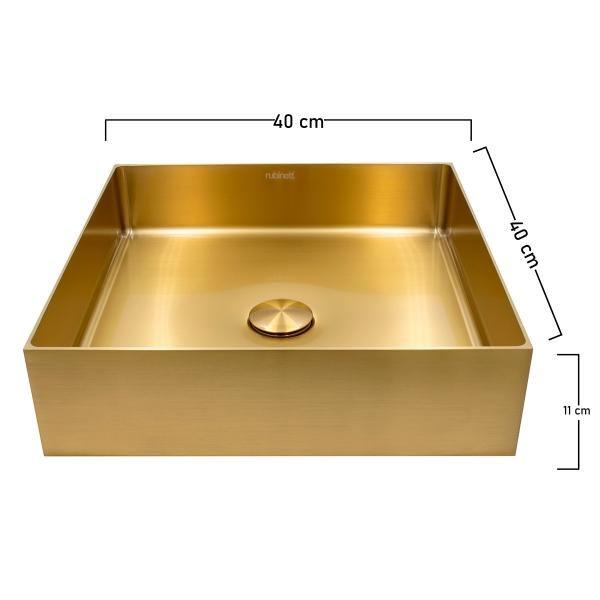 Ovalin Lavabo Cuadrado Acero Inoxidable304 Dorado Super Lujo