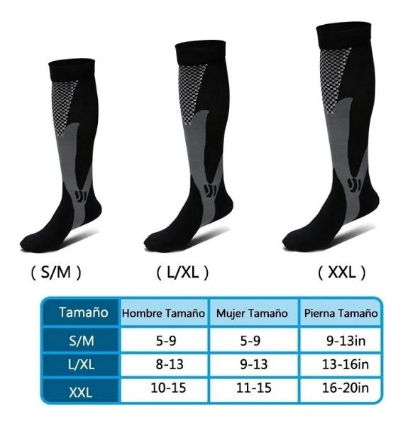 2 Pares de  Calcetines De Compresión Deportiva XXL