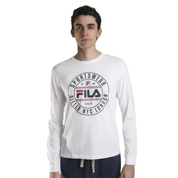Playera Fila Hombre Manga Larga Afonso Graphic Blanco LM913374100