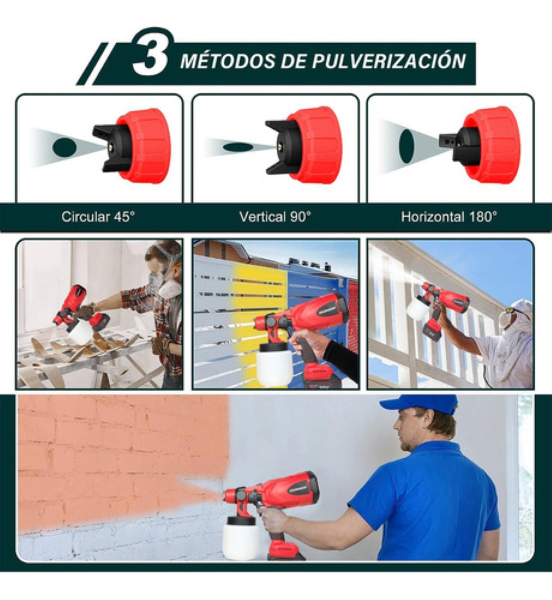 Pistola Para Pintar Pulverizador Pintura Inalámbrico 800 ml