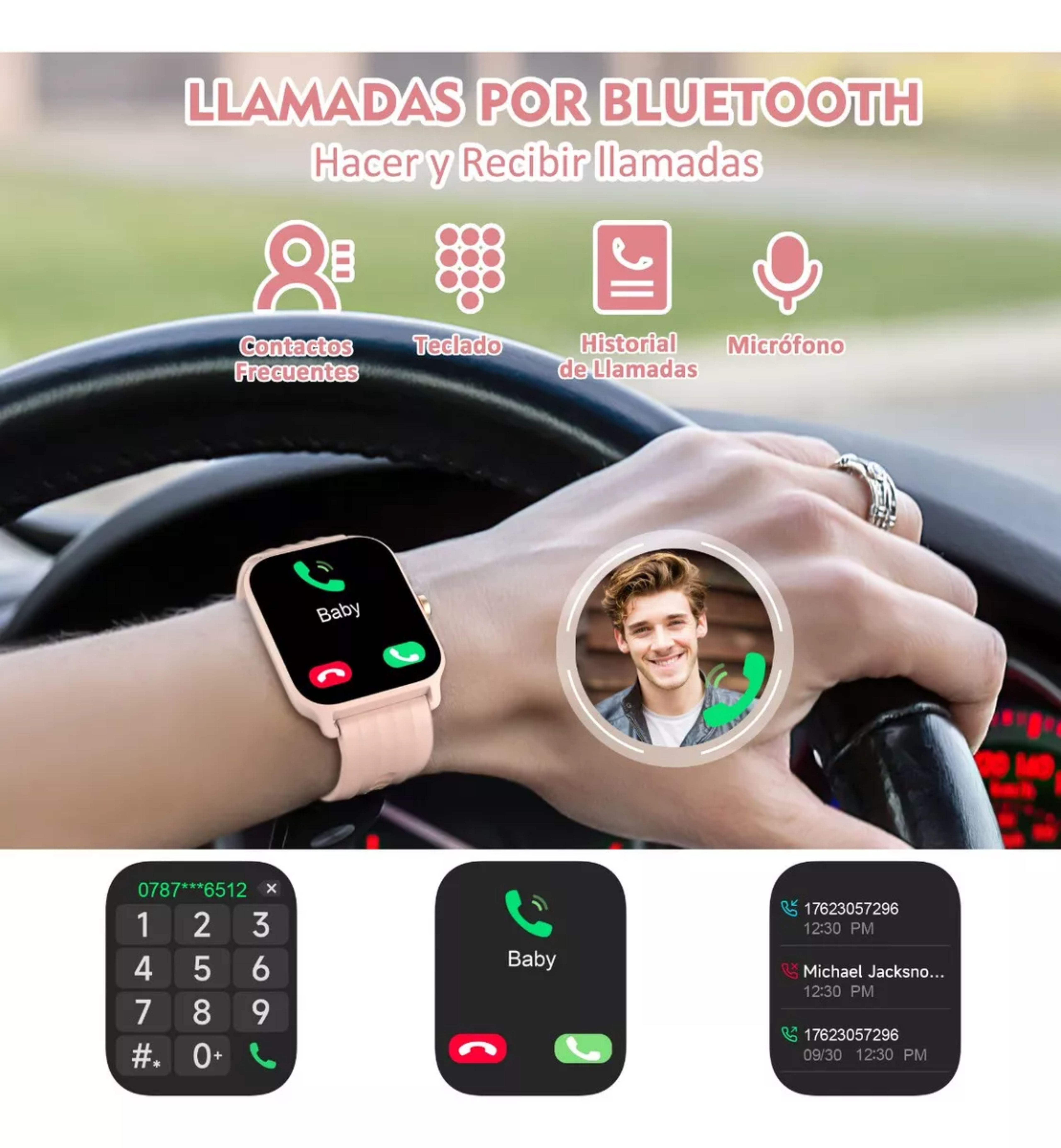 Iowodo W13 Sport Reloj Inteligente Mujer Smart watch 1.85" Caja De Abs + Pc Rosa Malla Rosa De Silicona Smartwatch.