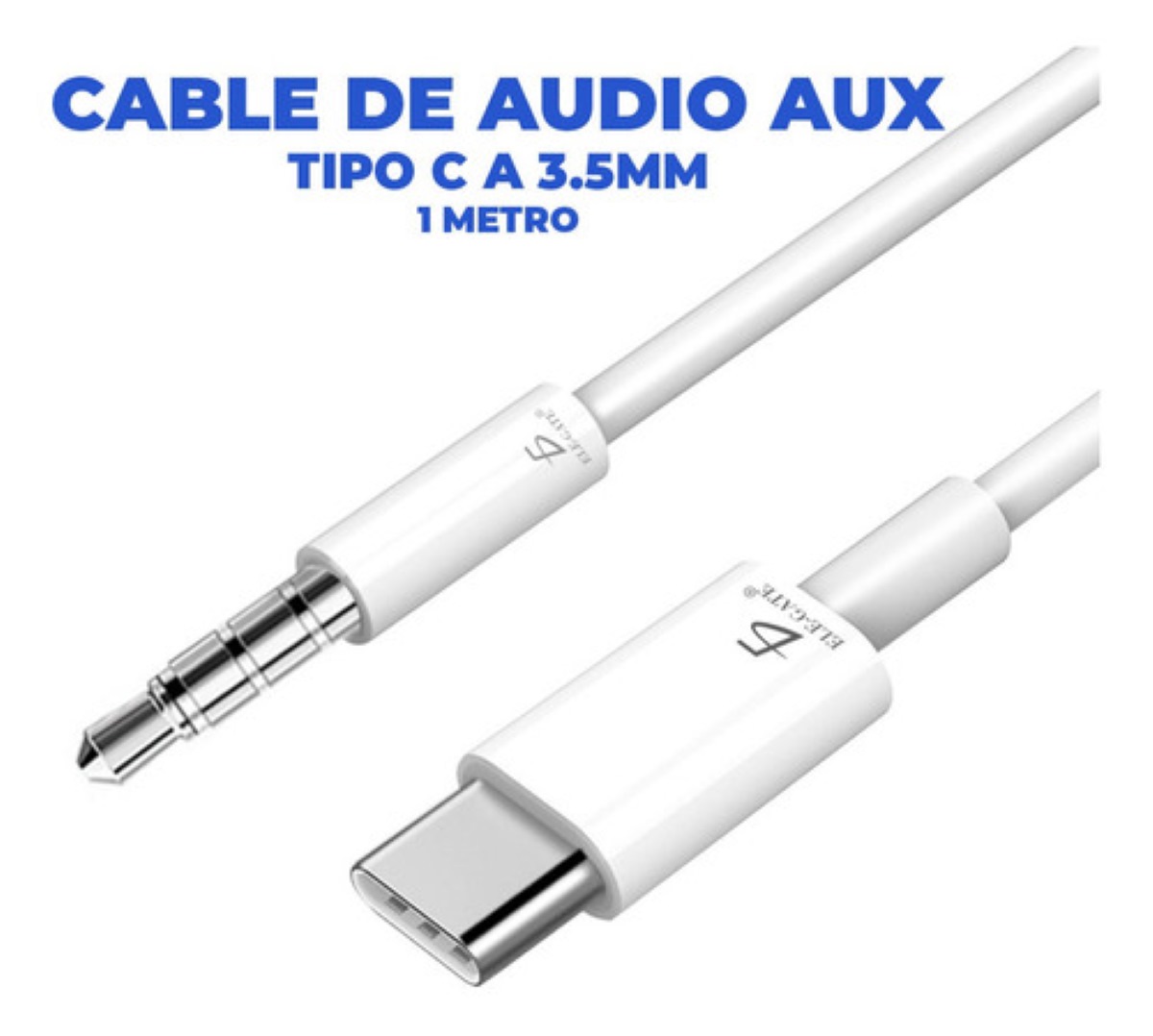 Cable Auxiliar Tipo C A Audio Estéreo 3.5mm Audífonos Coche