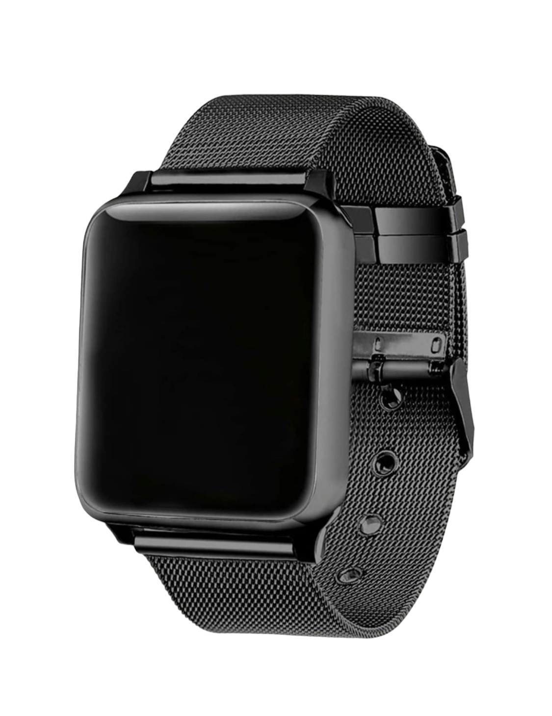 Correa Band Negra Metalica Compatible Con Apple Watch Hombre.