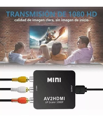 Convertidor Adaptador Rca Vga A Hdmi 1080p De Audio Y Video