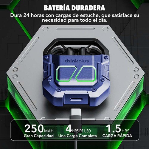 Audífonos Lenovo Thinkplus Xt81 Bluetooth 5.3 Gamer Tws Leds.