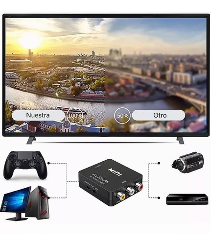 Convertidor Adaptador Rca Vga A Hdmi 1080p De Audio Y Video