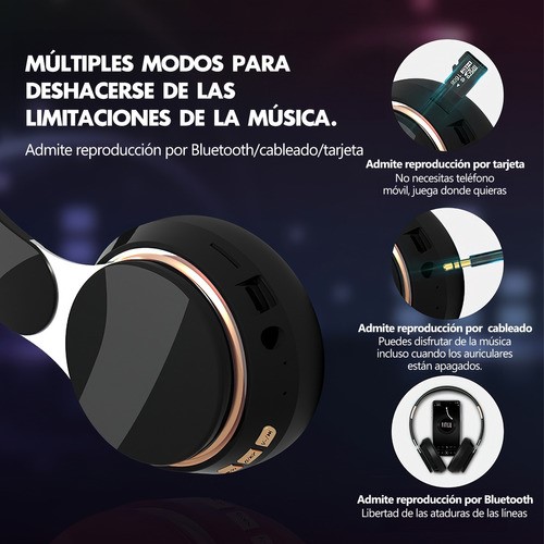 Audífonos Inalámbricos Diadema Bluetooth Plegable Con Mic