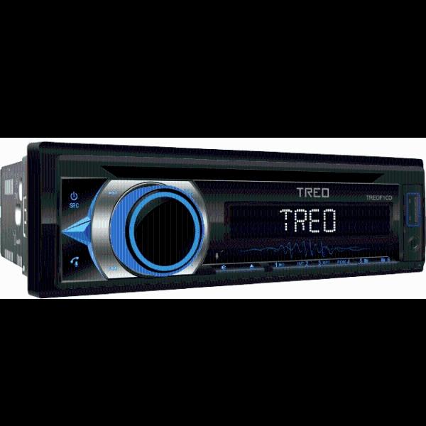 Estéreo 1 DIN Desmontable Treo TREOF1CD 60W x 4 Mecanismo CD, USB y BT Control remoto FM Android iOS 