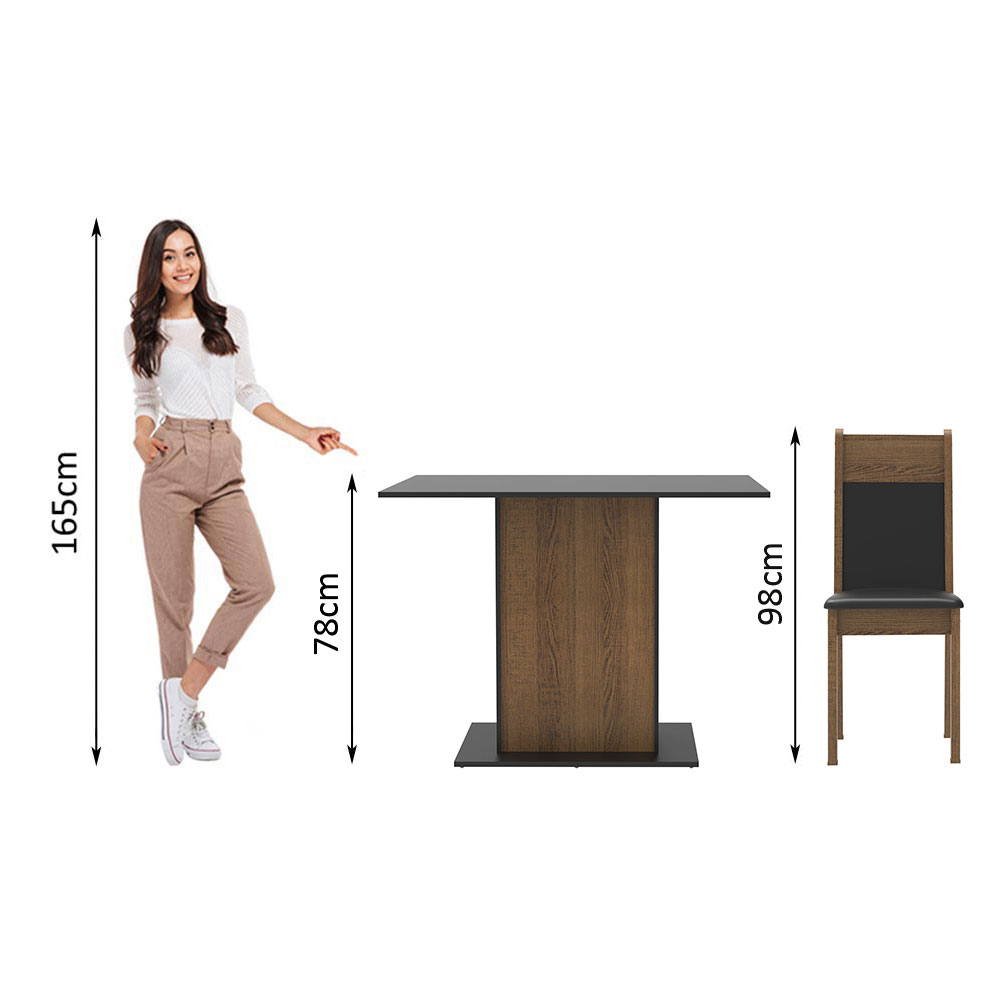 Juego de Comedor con Mesa y 4 Sillas Madesa Sheila MN.
