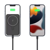 Powerbank 5000 Mah Para iPhone Magsafe Inalámbrica Carga 15w Color blanco