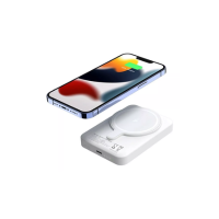 Powerbank 5000 Mah Para iPhone Magsafe Inalámbrica Carga 15w Color blanco