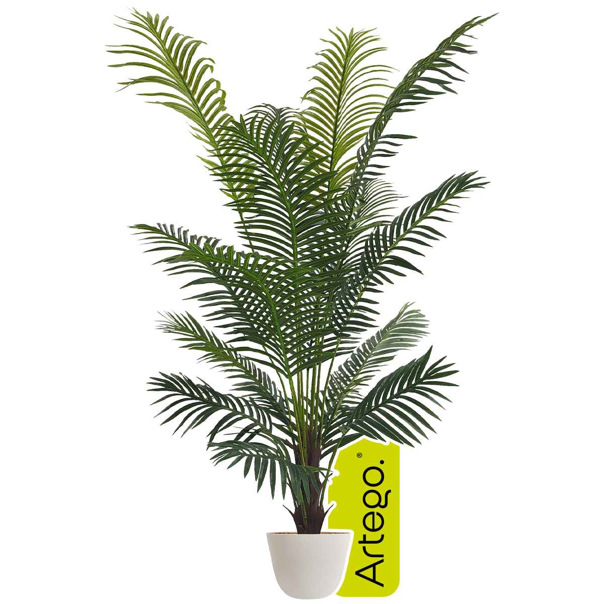 Planta artificial decorativa moderna con maceta Palmera Hawái grande de 160cm de alto Artego para hogar sala comercio oficina.