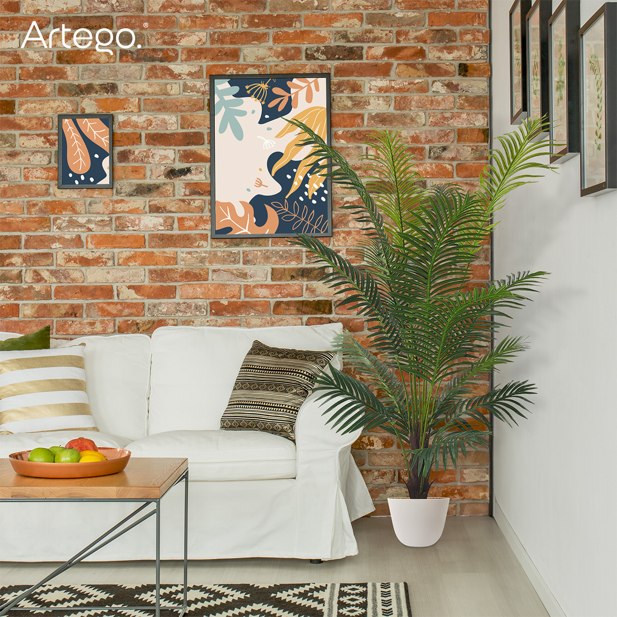 Planta artificial decorativa moderna con maceta Palmera Hawái grande de 160cm de alto Artego para hogar sala comercio oficina.