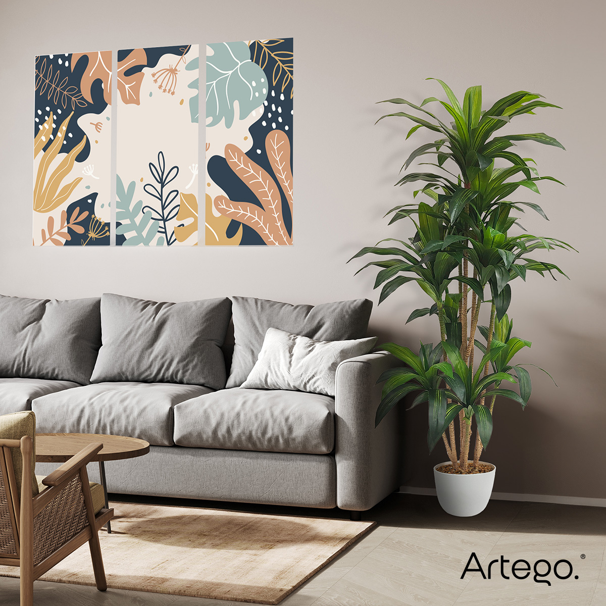 Planta artificial decorativa moderna con maceta Dracaena Palo de Brasil grande de 170cm de alto Artego para hogar sala comercio oficina.