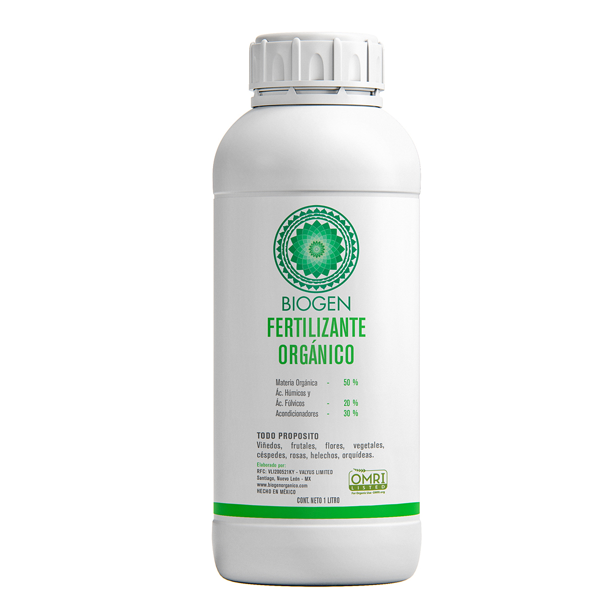Fertilizante Orgánico Biogen 1 Litro.