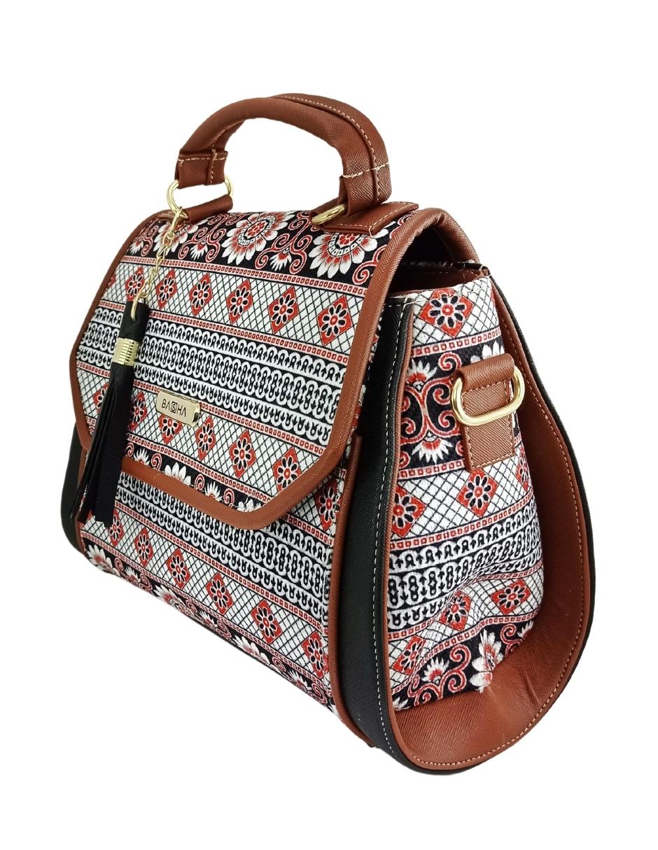 Bolsa artesanal de cuero vegano y yute.