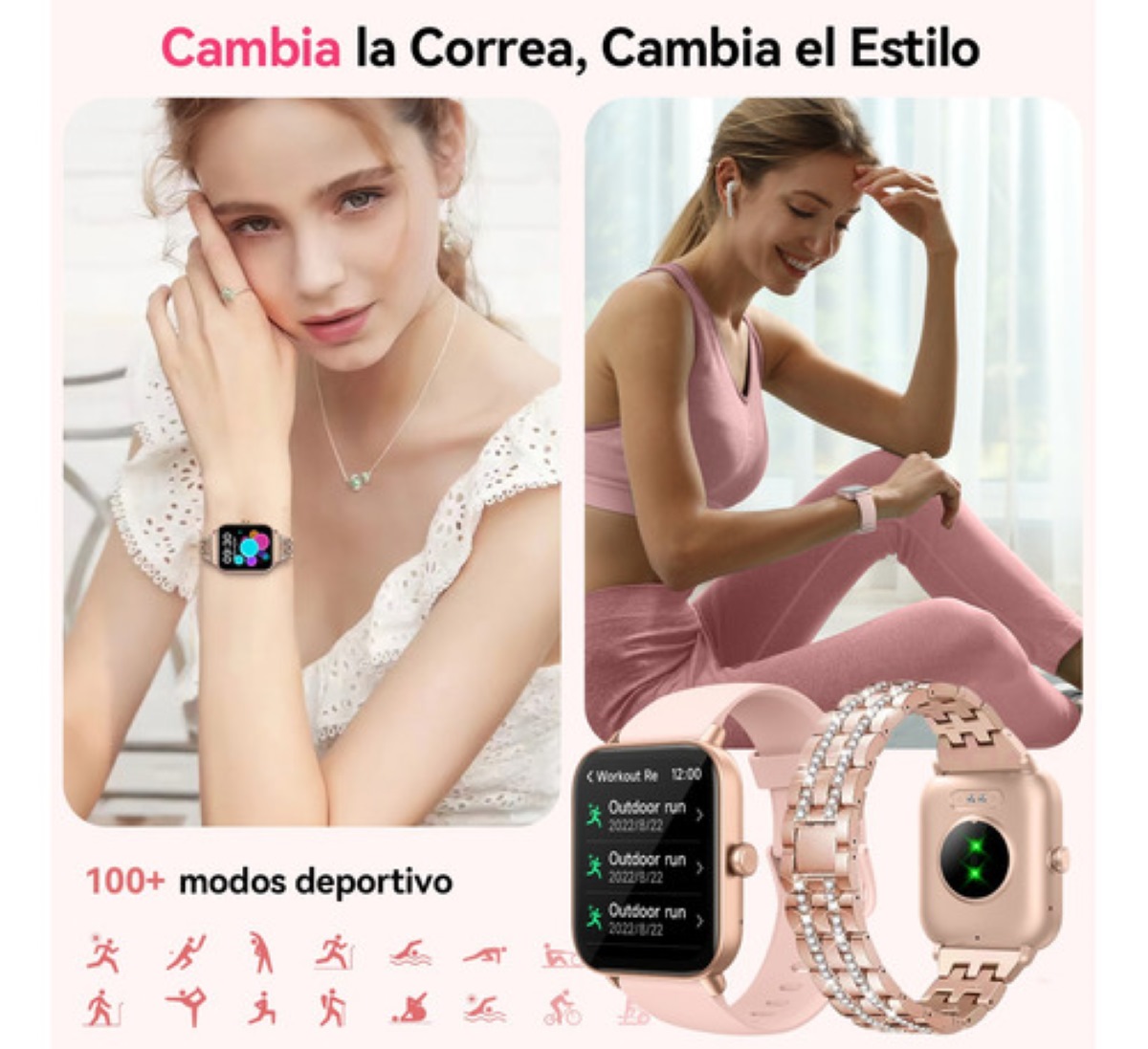 Reloj Smartwatch Mujer Relojes Inteligentes 1.8' Smart Watch