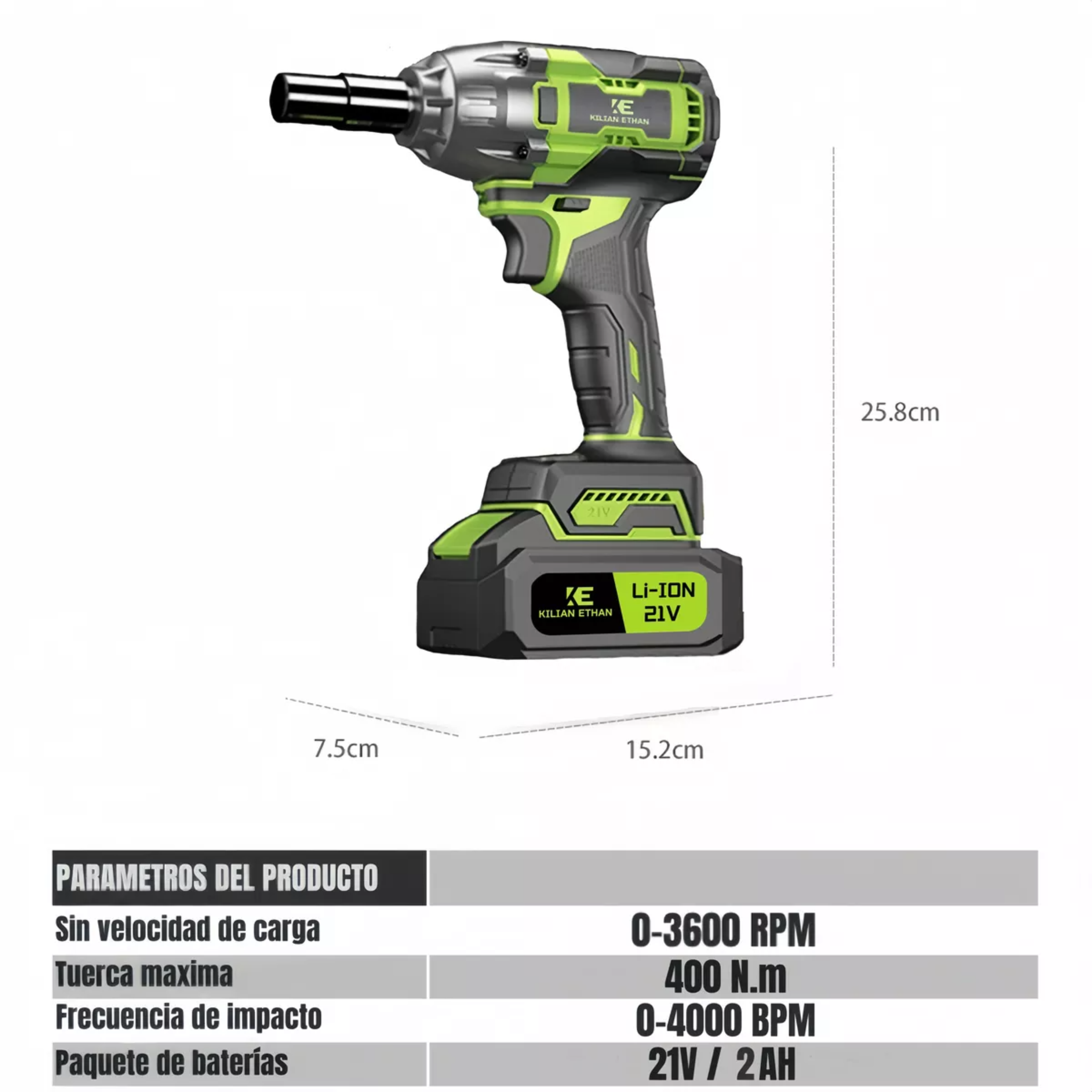 Pistola Impacto Llave Inalámbrica, 2 Batería,taladro,desator.