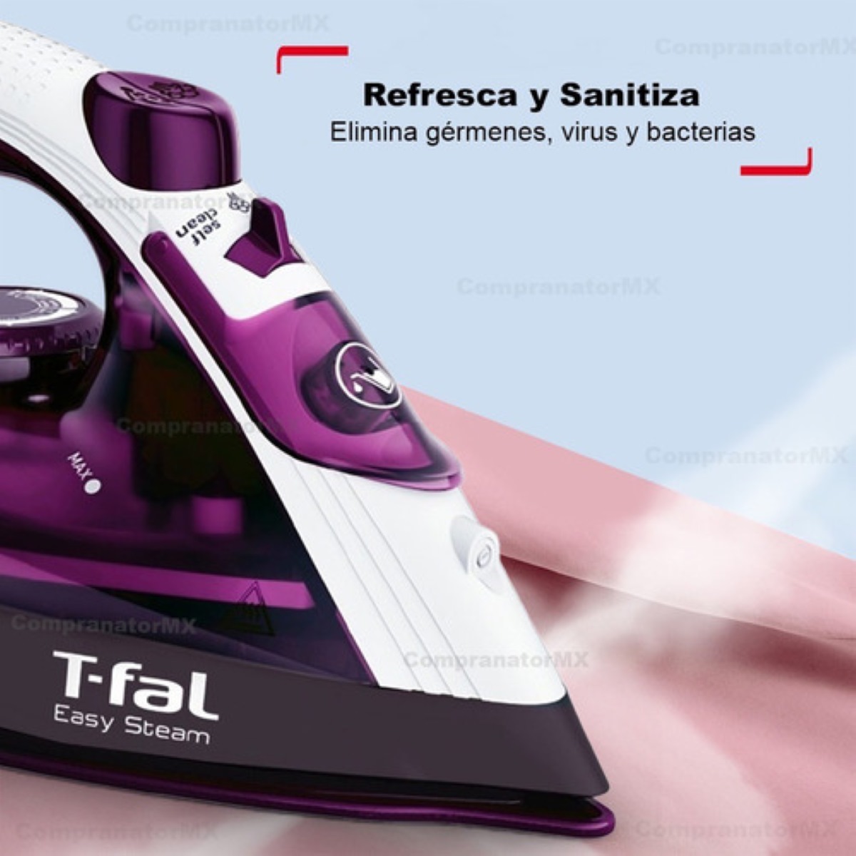 Plancha De Ropa Suela Cerámica Con Vapor Vertical Desinfect