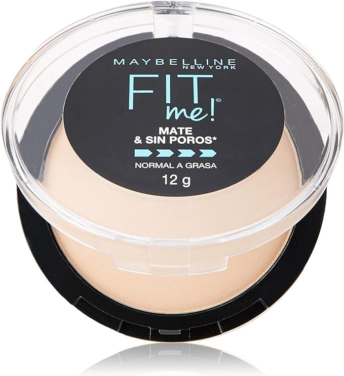 A Maybelline Base de  Maquillaje Fit Me Matte, 120 Classic Ivory + Super Natural Polvo Compacto Matte, 220 Nat Beige, 12 gr.