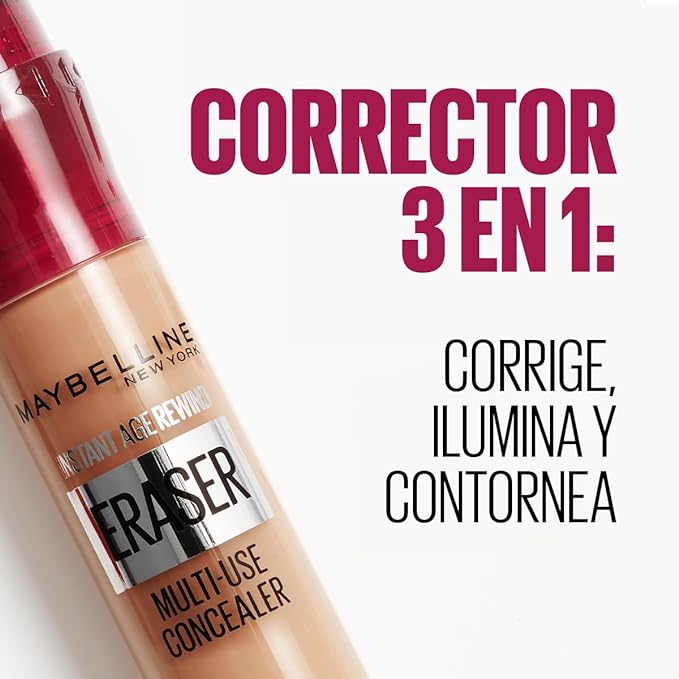 A Maybelline Corrector 3 en 1, Instant Age Rewind, tono Neutralizer, 60 ml.