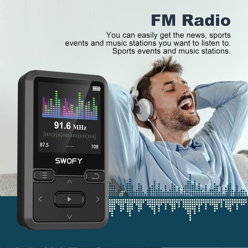 Reproductor Música Portátil Mp3 Mp4 Bluetooth Con Audífonos