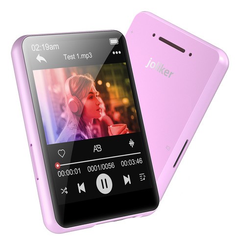 Reproductor De Música Mp3 Mp4 Rosa Bluetooth Audífonos 64 gb 