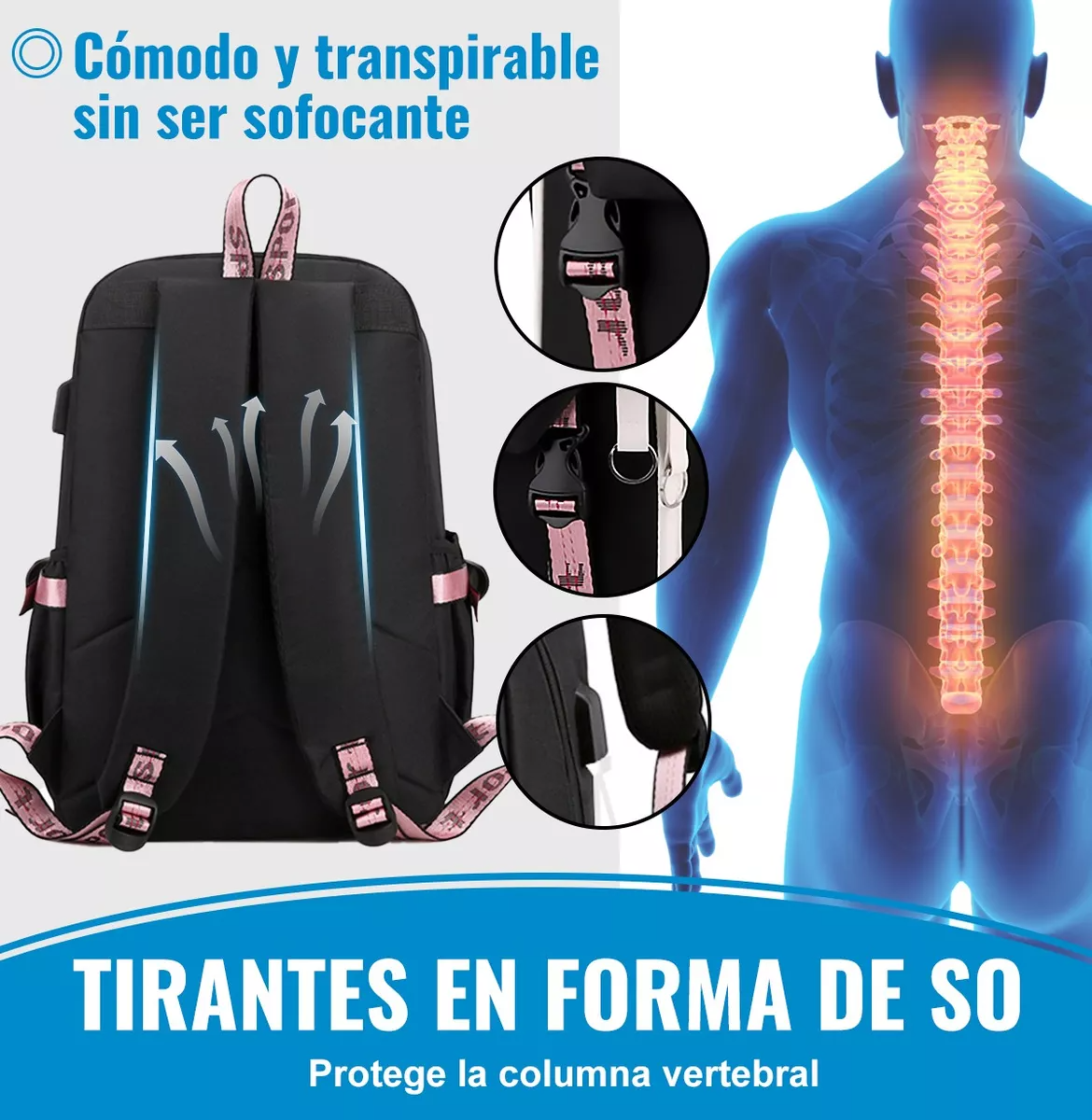 Bts Mochila Con Interfaz Usb Gran Capacidad Estilo Coreano.