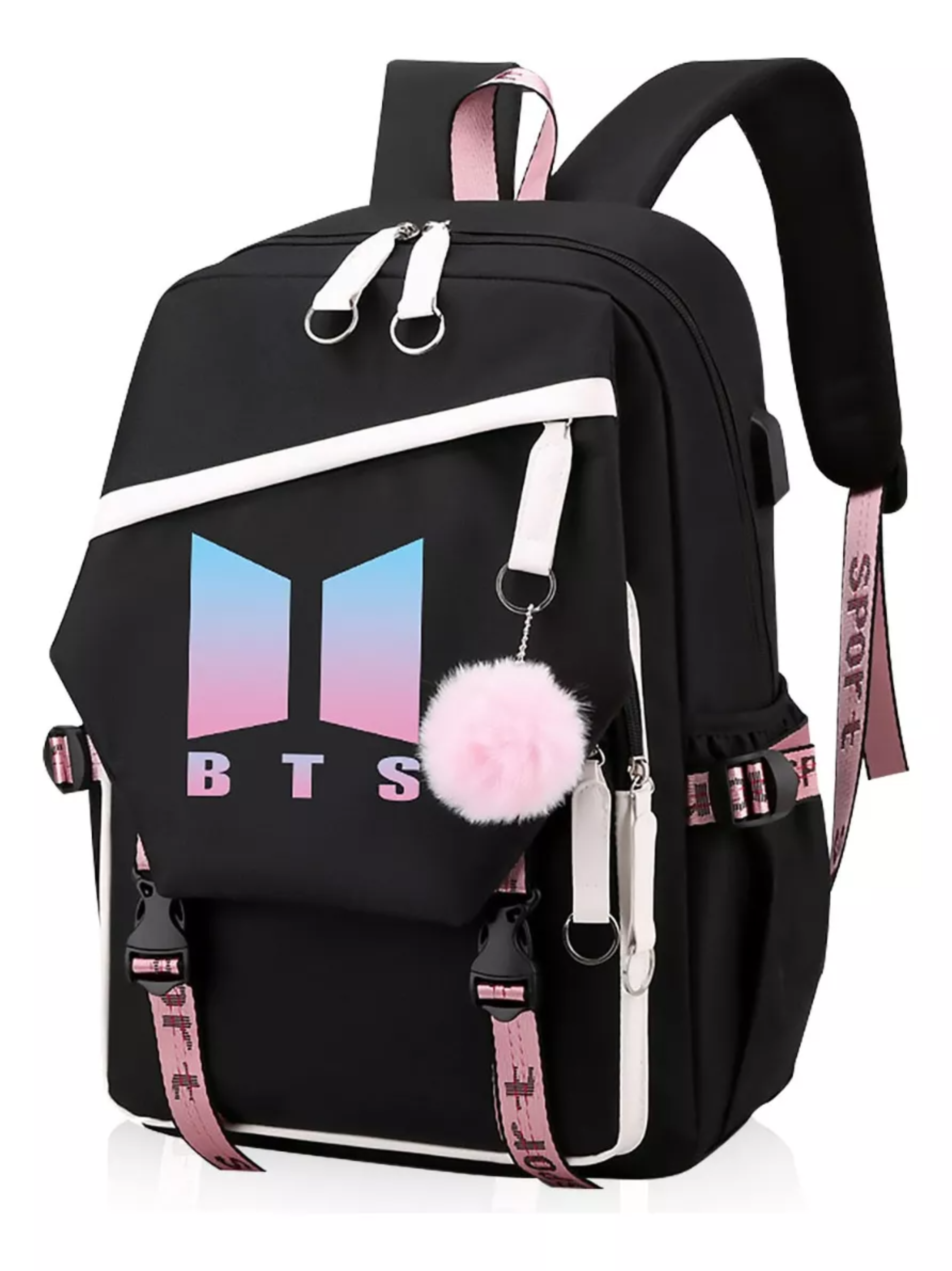 Bts Mochila Con Interfaz Usb Gran Capacidad Estilo Coreano.