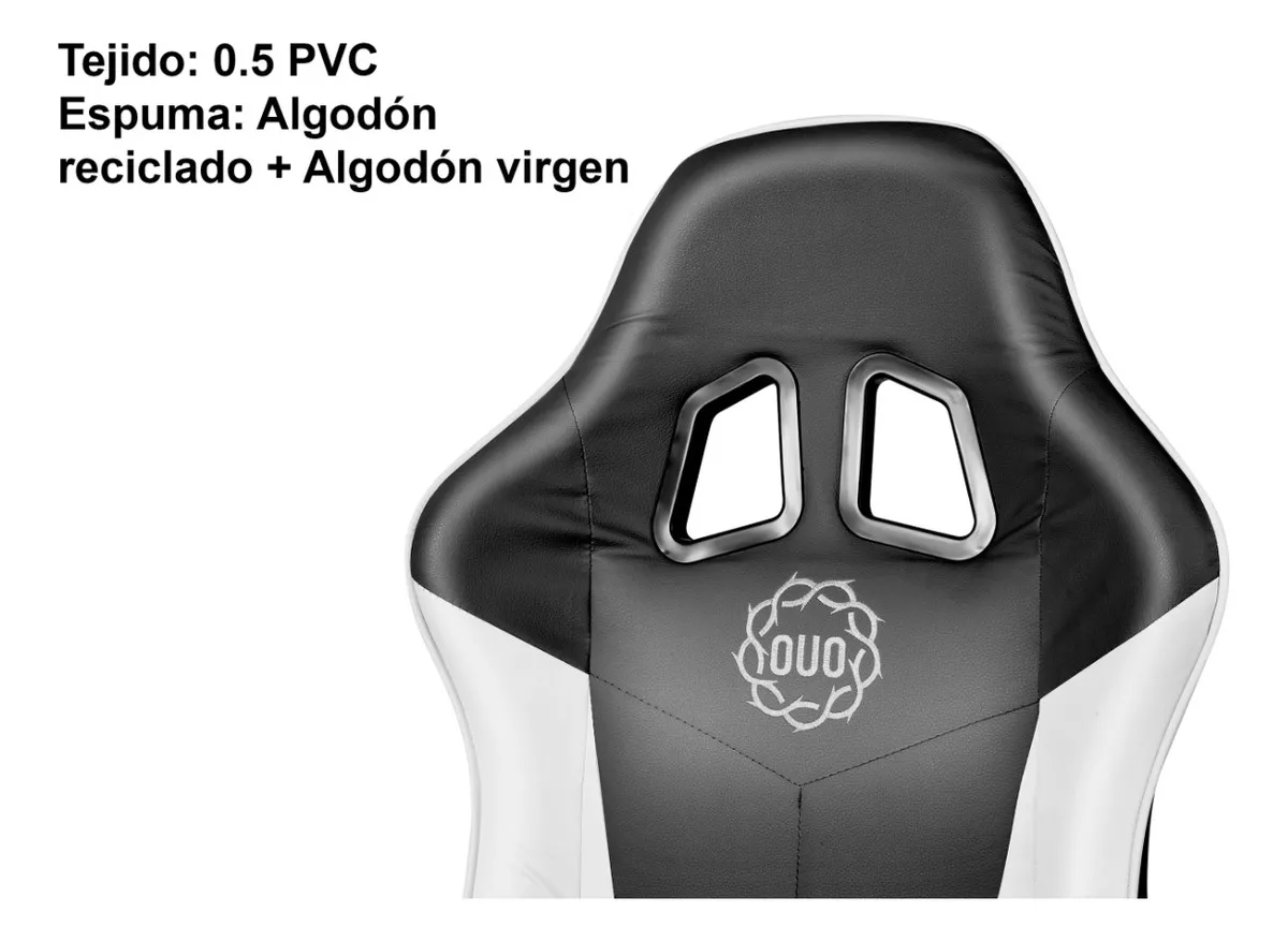 Silla De Oficina Ejecutiva Reclinable Ergonomica Reposapiés Color Negro/Blanco Material del tapizado Cuero sintético.