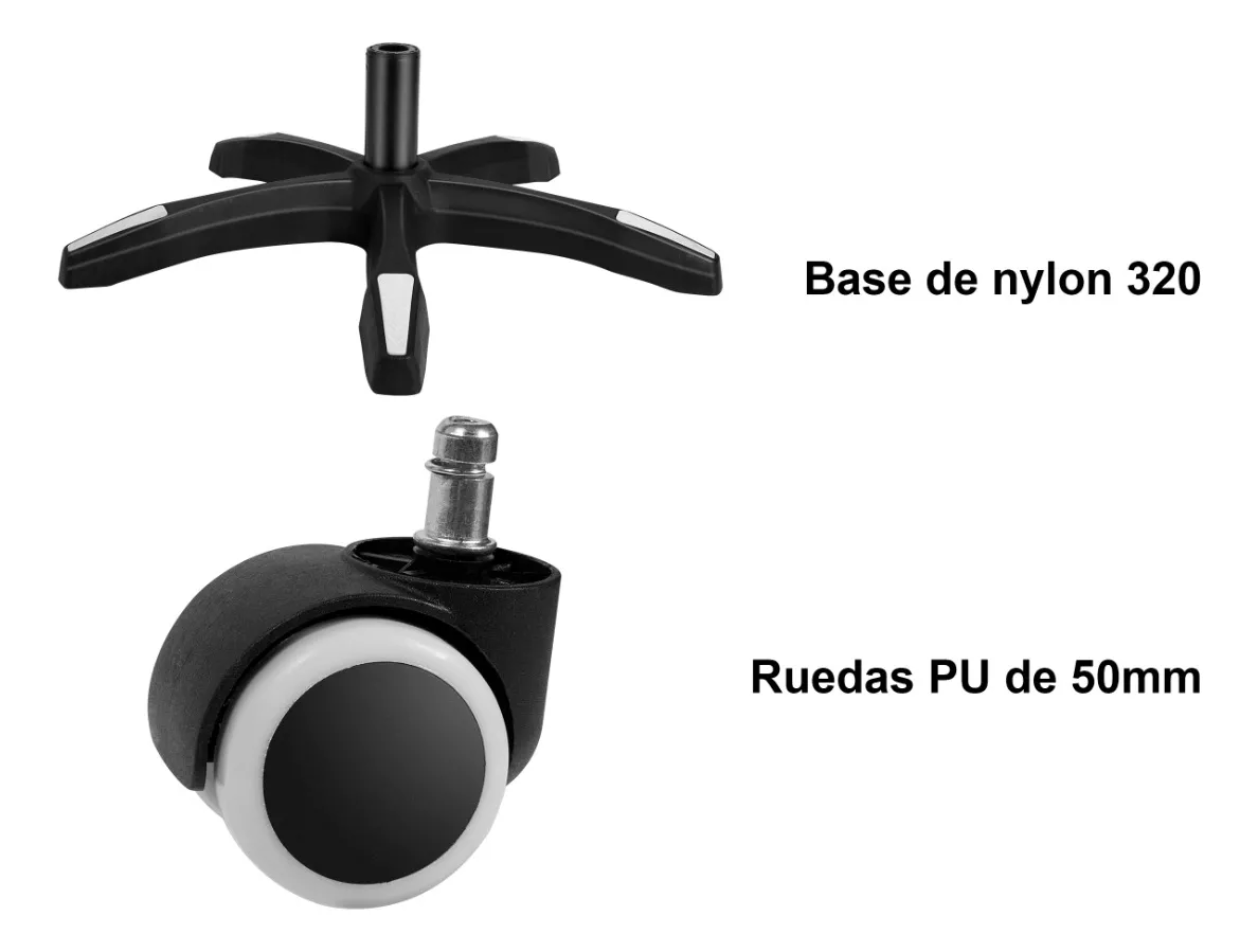 Silla De Oficina Ejecutiva Reclinable Ergonomica Reposapiés Color Negro/Blanco Material del tapizado Cuero sintético.