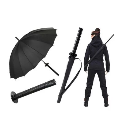 Sombrilla Katana Paraguas Samurai Demon Slayer Lluvia Agua Color Negro T