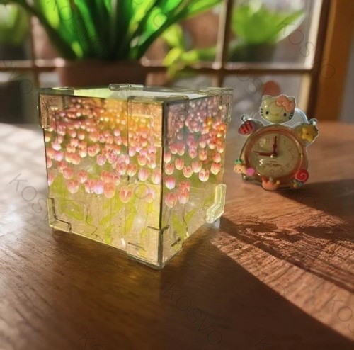 21 Diy Cubo De Rubik Lámpara Noche De Tulipanes Con Espejo