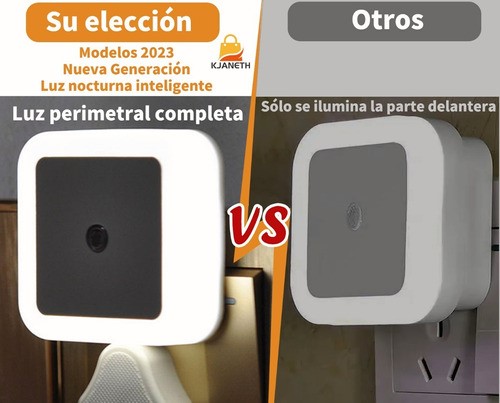 Luz De Noche Inteligente Led Con Sensor De Control 6 Uds