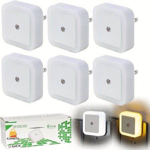 Luz De Noche Inteligente Led Con Sensor De Control 6 Uds