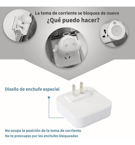 Luz De Noche Inteligente Led Con Sensor De Control 6 Uds