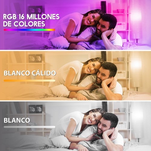 4 Foco Led Inteligente Rgbcw Wifi 9w Ajustable Multicolor