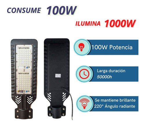 Lampara Alumbrado Publico Led 100w Suburbana Luz Blanca Ip65
