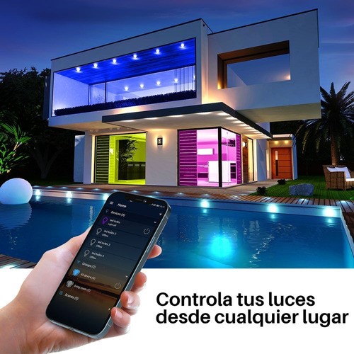 4 Foco Led Inteligente Rgbcw Wifi 9w Ajustable Multicolor