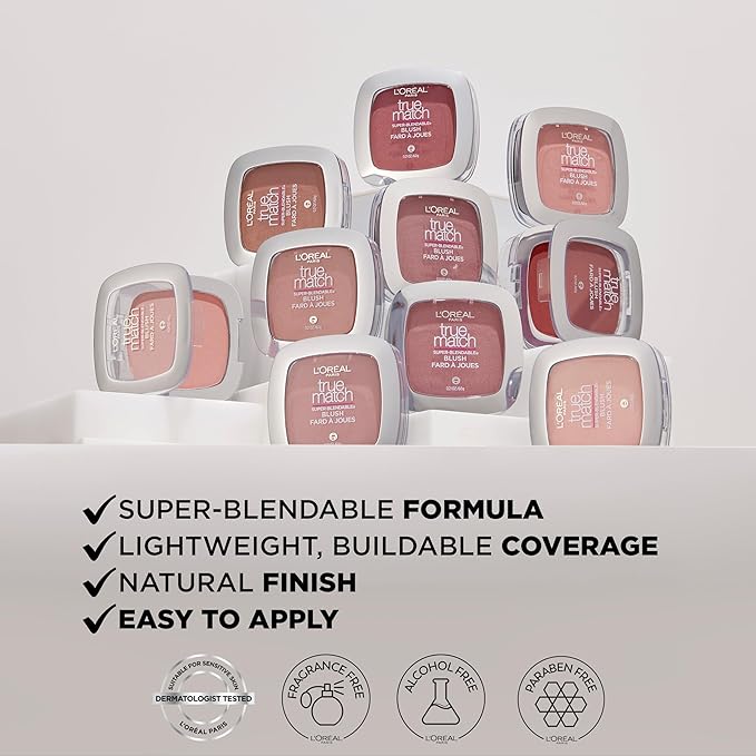 A L'Oreal Paris True Match Blush, Tender Rose, 0.21 Ounces.
