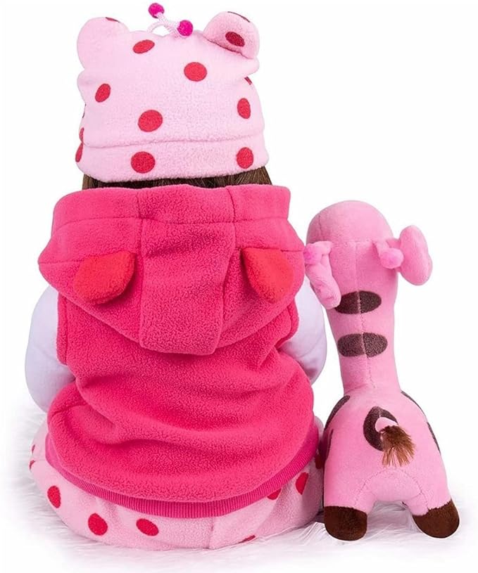 A VOICEPTT Bebé Reborn Muñeca Simulado Cuerpo Silicona Algodón, Reborn Baby Silicone de Juguete 47cm.