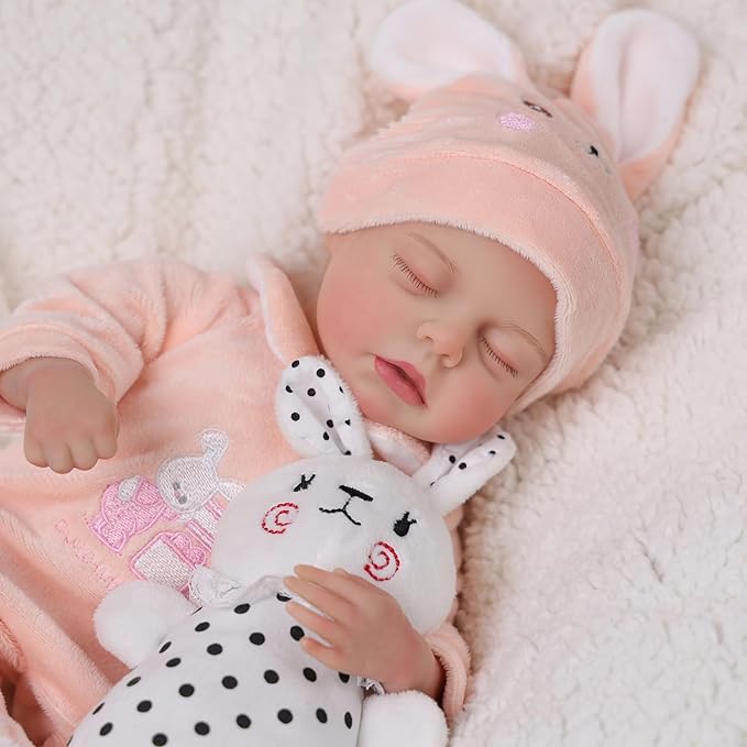 A BABESIDE Muñecas de bebé reborn realistas, de vinilo completo de 12 pulgadas, muñeca de bebé recién nacido, dulce durmiendo, muñeca de bebé de la vida real, linda niña con accesorios de juguete, juego.