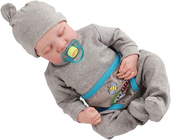 A  Muñeca Reborn de 19 Pulgadas, bebé Recién Nacido de Simulación con Cuerpo de Silicona Suave, Características Realistas, Regalos Ideales para Niños, Bañable (a).