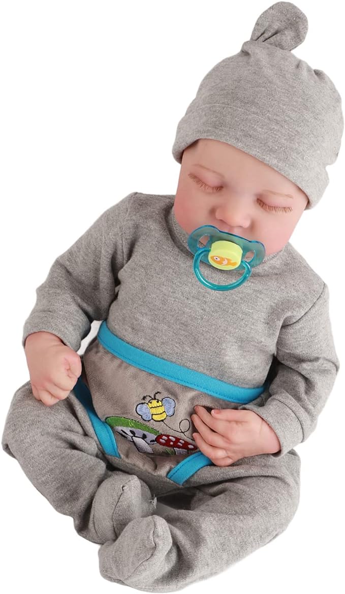A  Muñeca Reborn de 19 Pulgadas, bebé Recién Nacido de Simulación con Cuerpo de Silicona Suave, Características Realistas, Regalos Ideales para Niños, Bañable (a).